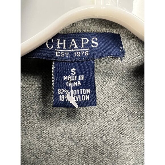 Chaps Cardigan Women's Size Small Gray Open Front Long Sleeve Buttons - Picture 8 of 8